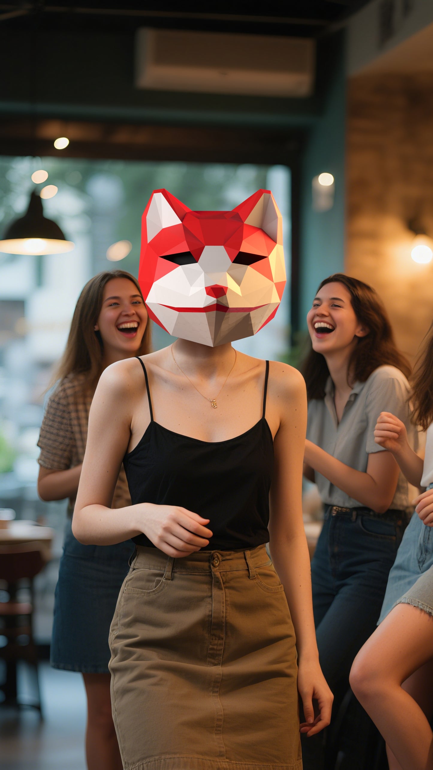 DIY Animal Fox Paper Masks for Costume Halloween Christmas Party Supplies Cosplay Holiday