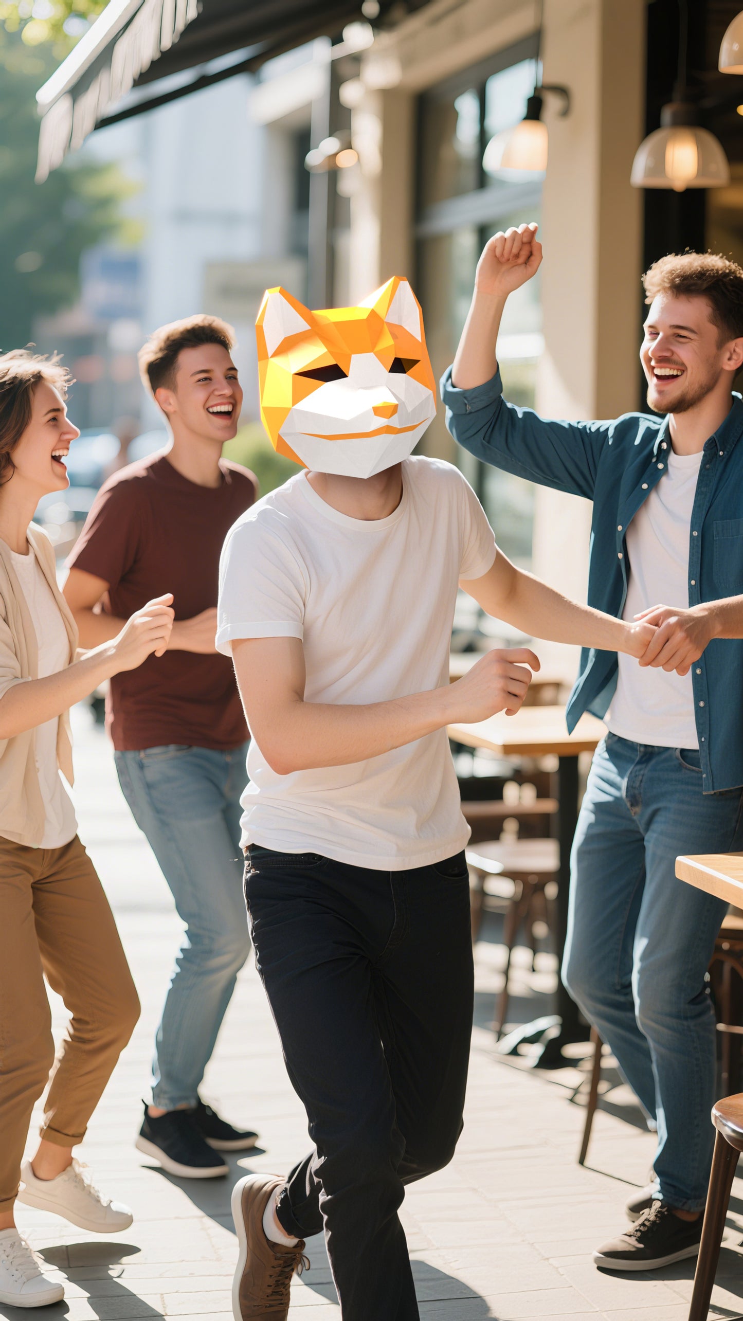 DIY Animal Fox Paper Masks for Costume Halloween Christmas Party Supplies Cosplay Holiday