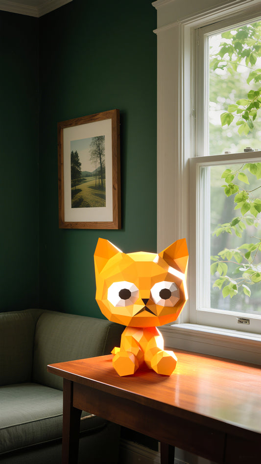 DIY 3D Paper Animal Cat Kitten Model Kit - Handcrafted Home & Table Decor, Creative Craft Project, Party Supplies & Gift for Kids and Adults (Copy)