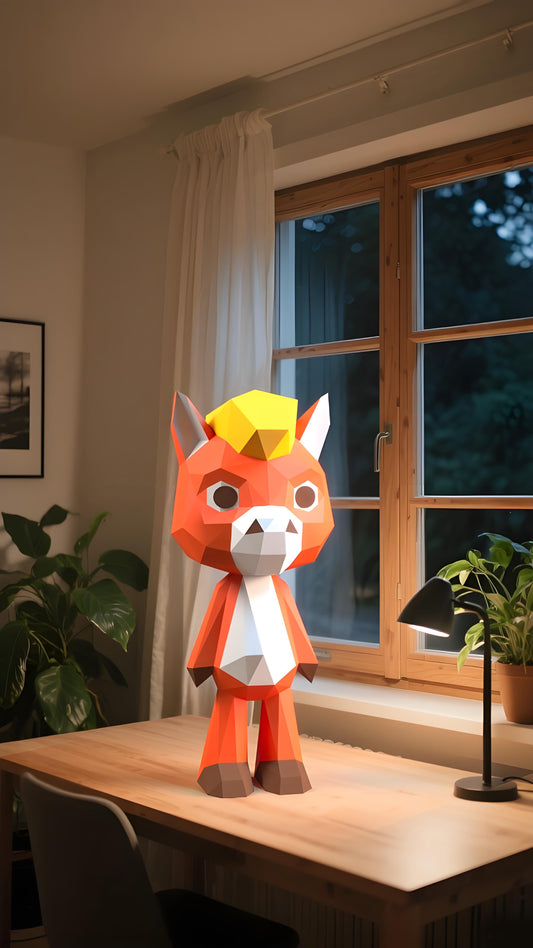 DIY 3D Paper Animal Donkey Model Kit - Handcrafted Home & Table Decor, Creative Craft Project, Party Supplies & Gift for Kids and Adults