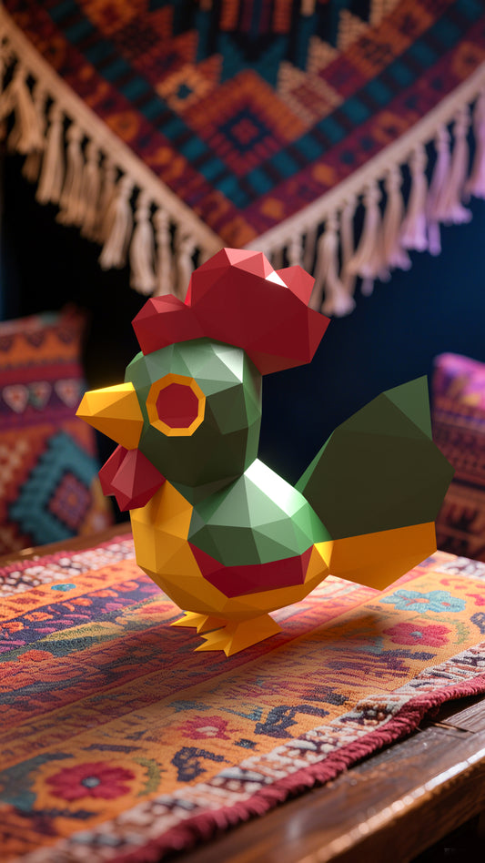 DIY 3D Paper Animal Chicken Model Kit - Handcrafted Home & Table Decor, Creative Craft Project, Party Supplies & Gift for Kids and Adults