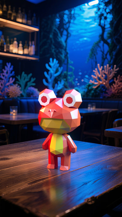 DIY 3D Paper Animal Frog Model Kit - Handcrafted Home & Table Decor, Creative Craft Project, Party Supplies & Gift for Kids and Adults