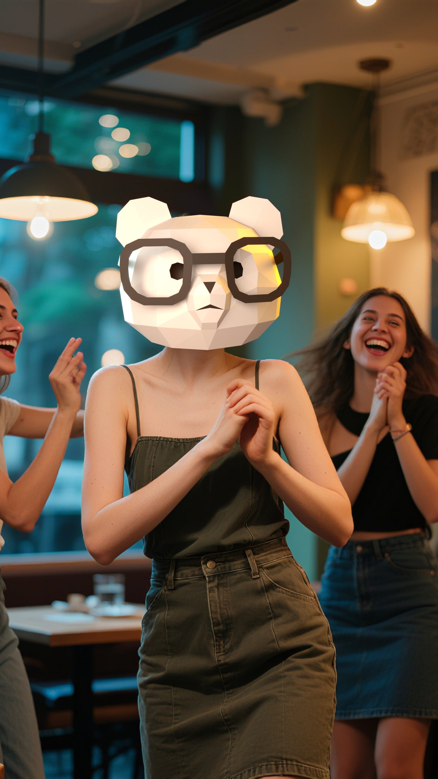 DIY Animal White Bear Paper Masks for Costume Halloween Christmas Party Supplies Cosplay Holiday