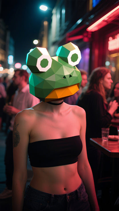 DIY Animal Frog Paper Masks for Costume Halloween Christmas Party Supplies Cosplay Holiday