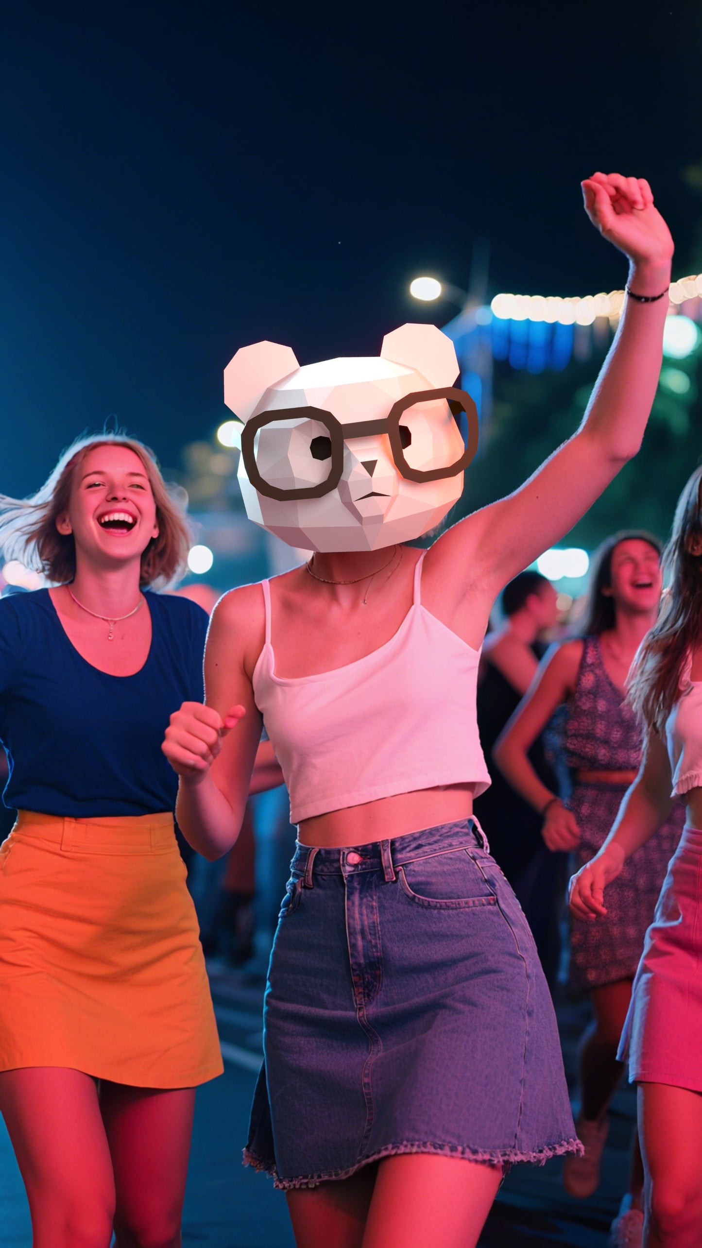 DIY Animal White Bear Paper Masks for Costume Halloween Christmas Party Supplies Cosplay Holiday