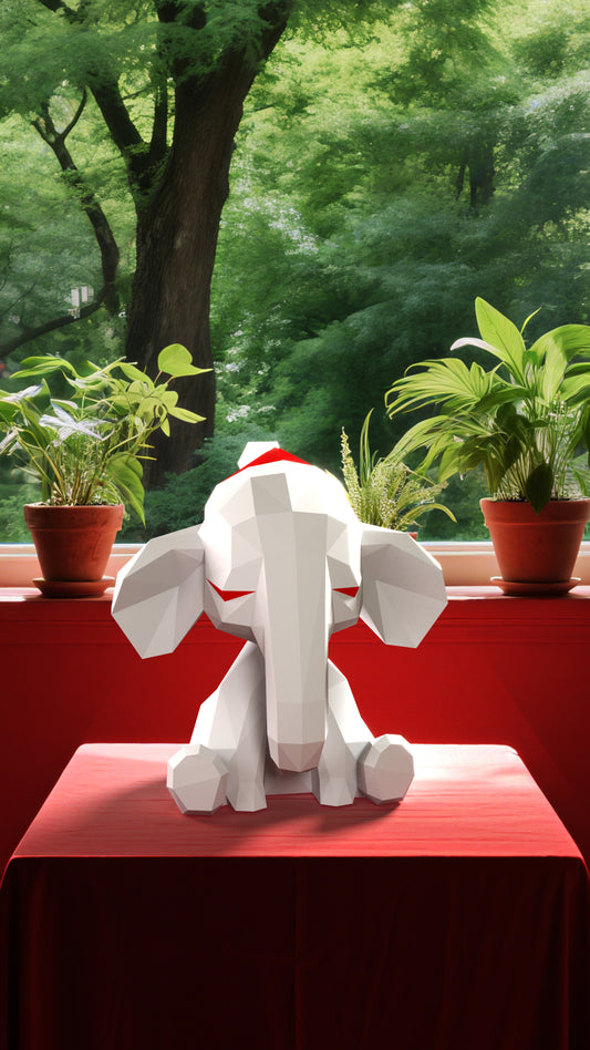 DIY Animal Elephant with Hat Paper Masks for Costume Halloween Christmas Party Supplies Cosplay Holiday