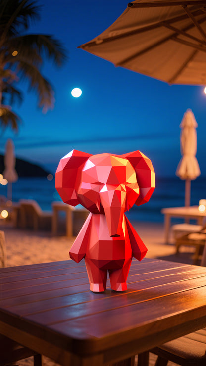 DIY Animal Elephant Sitting Paper Models Home Decor for Costume Halloween Christmas Party Supplies Cosplay Holiday