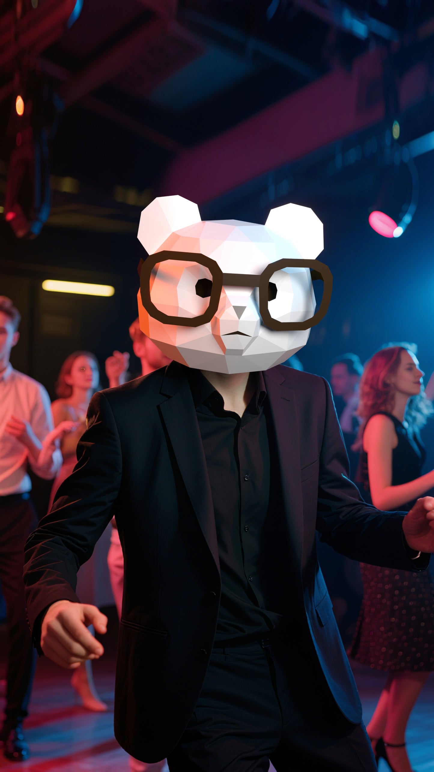 DIY Animal White Bear Paper Masks for Costume Halloween Christmas Party Supplies Cosplay Holiday