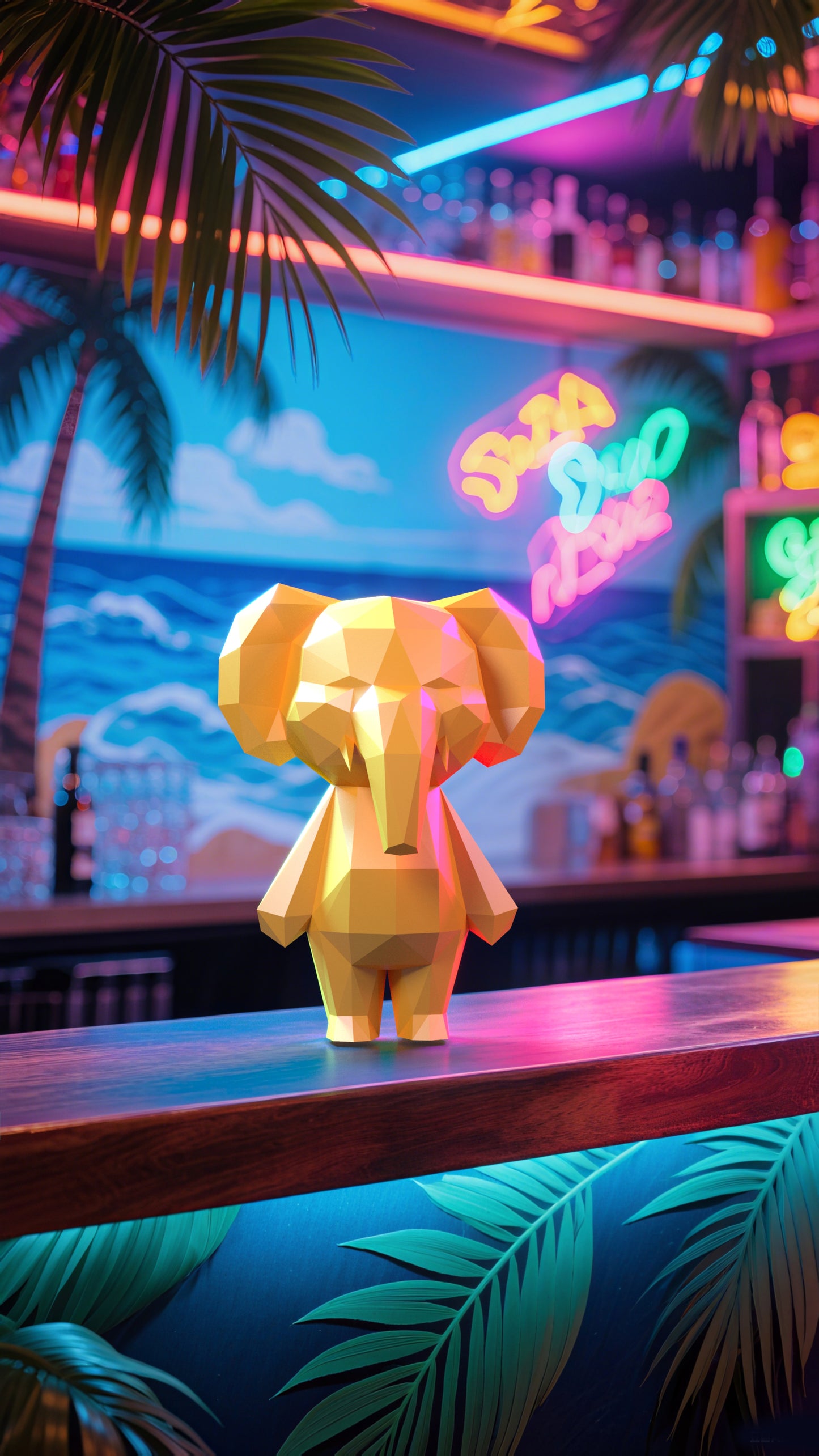 DIY Animal Elephant Sitting Paper Models Home Decor for Costume Halloween Christmas Party Supplies Cosplay Holiday