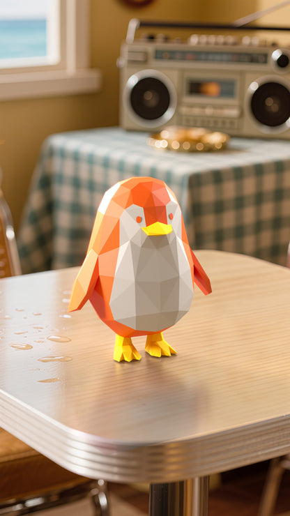 DIY 3D Paper Animal Penguin Model Kit - Handcrafted Home & Table Decor, Creative Craft Project, Party Supplies & Gift for Kids and Adults