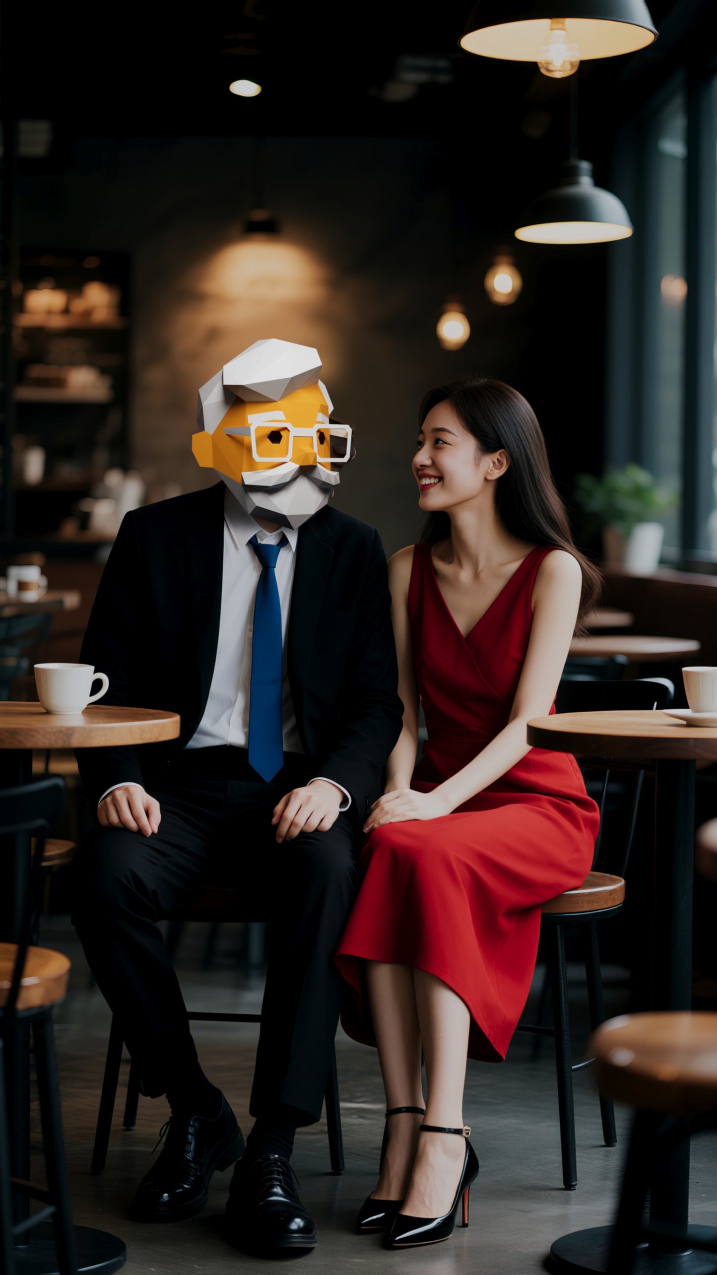 DIY Grandpa Old Men Paper Masks for Costume Halloween Christmas Party Supplies Cosplay Holiday