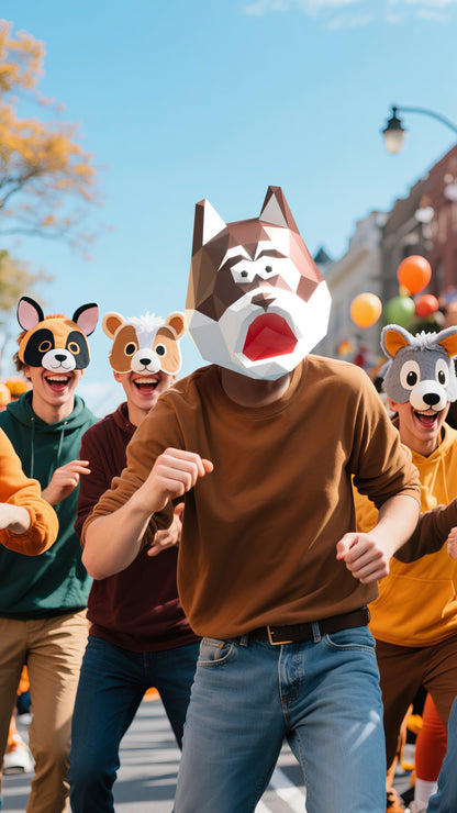 DIY Animal Husky Paper Masks for Costume Halloween Christmas Party Supplies Cosplay Holiday (Copy)