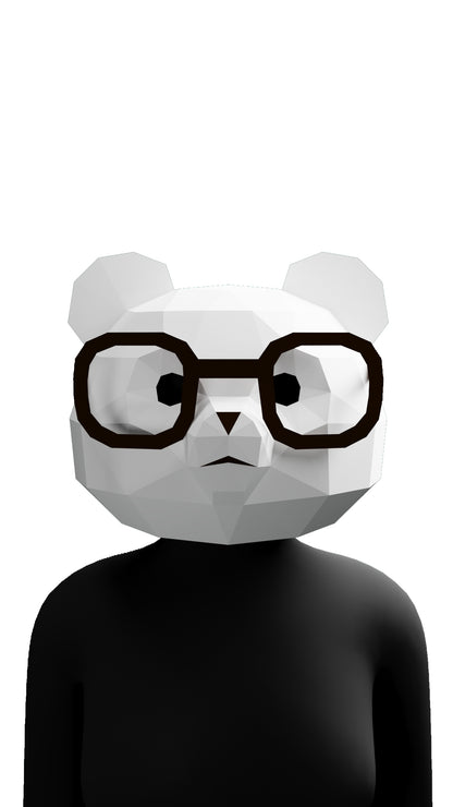 DIY Animal White Bear Paper Masks for Costume Halloween Christmas Party Supplies Cosplay Holiday