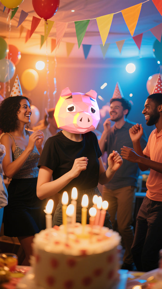 DIY Animal Pig Paper Masks for Costume Halloween Christmas Party Supplies Cosplay Holiday