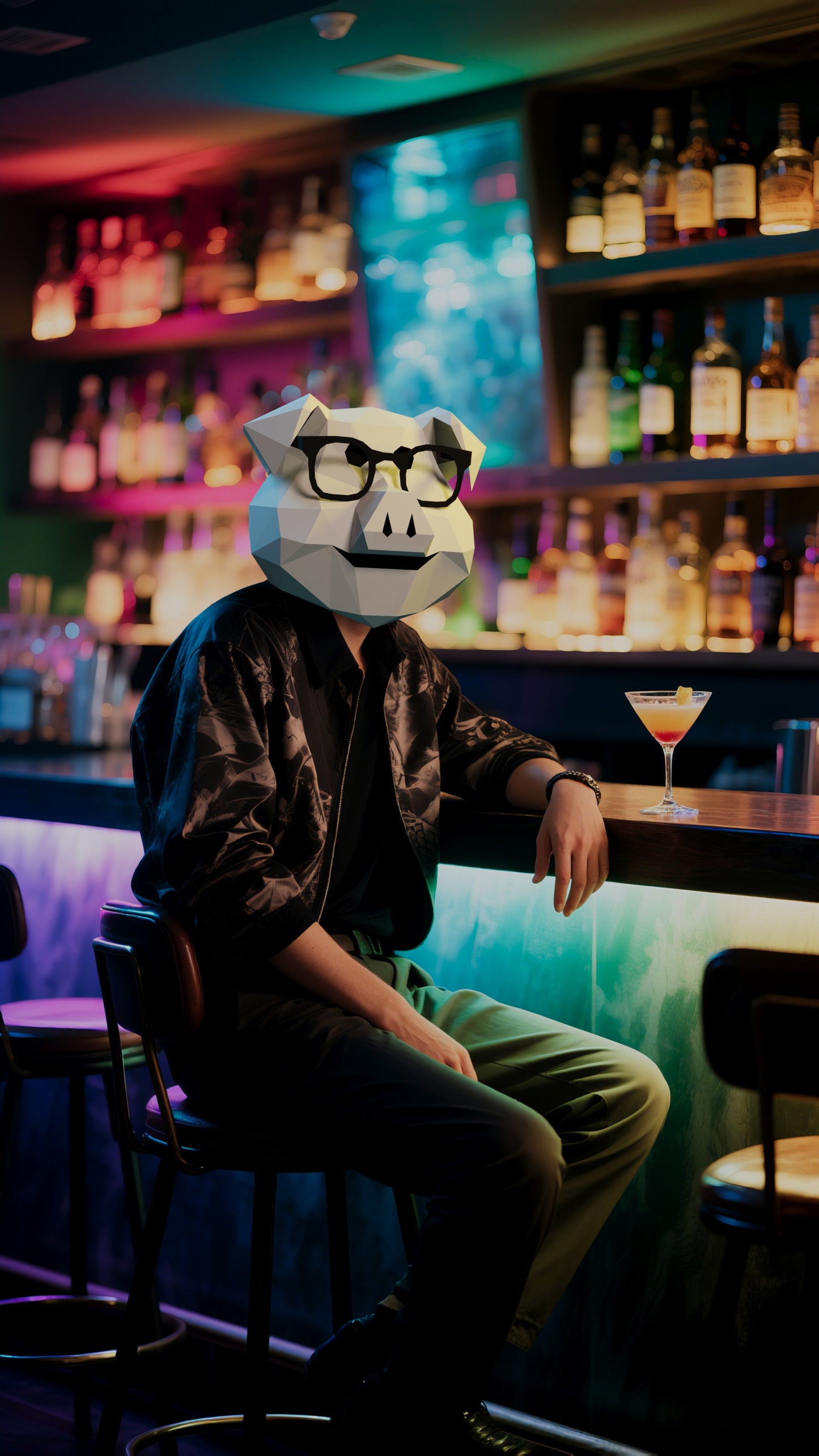 DIY Animal Pig with Glasses Paper Masks for Costume Halloween Christmas Party Supplies Cosplay Holiday