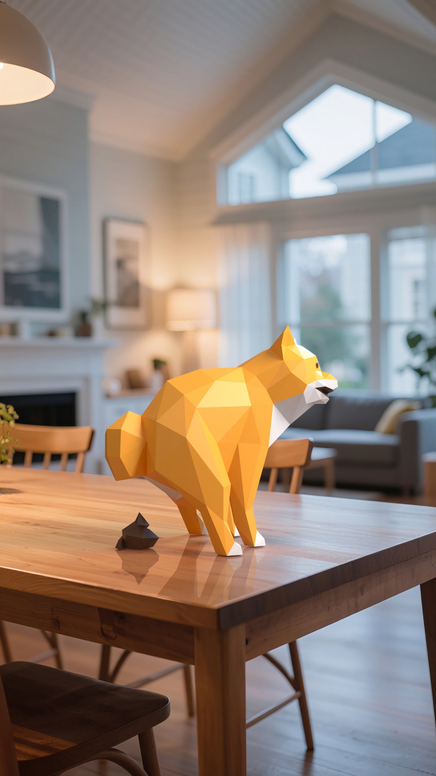 DIY 3D Paper Animal Shiba Inu Model Kit - Handcrafted Home & Table Wall Art Decor, Creative Craft Project, Party Supplies & Gift for Kids and Adults