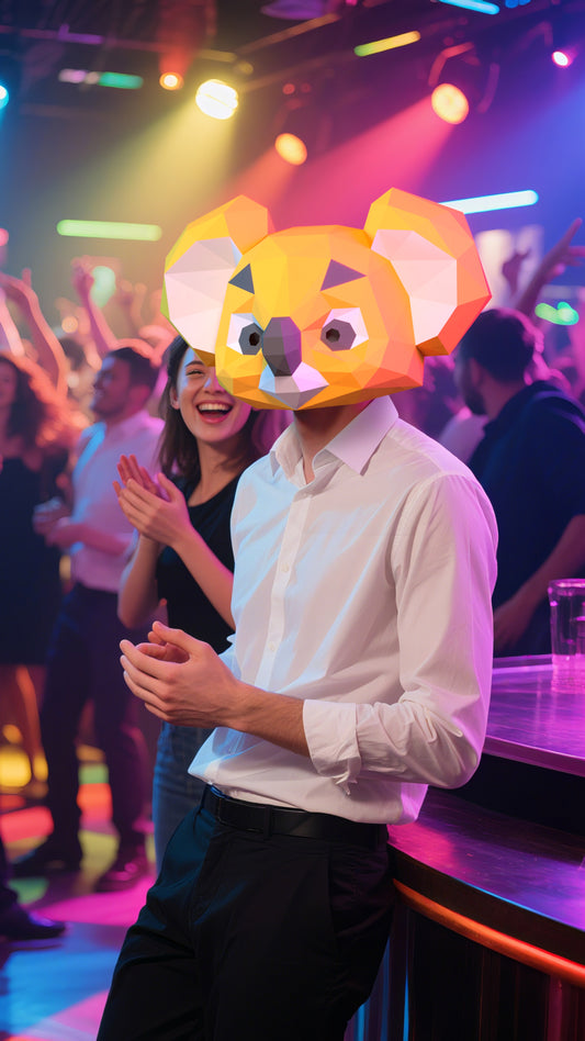 DIY Animal Koala with Hat Paper Masks for Costume Halloween Christmas Party Supplies Cosplay Holiday (Copy)