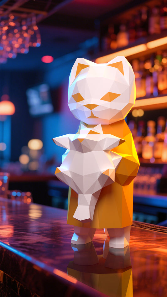 DIY 3D Paper Animal Cat Hug Rat Model Kit - Handcrafted Home & Table Decor, Creative Craft Project, Party Supplies & Gift for Kids and Adults