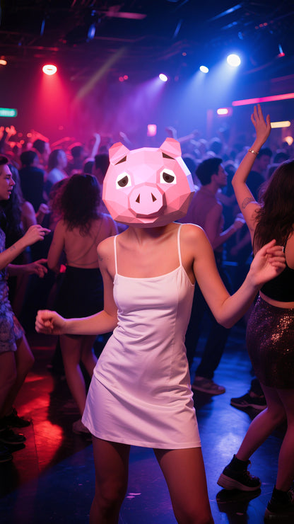 DIY Animal Pig Paper Masks for Costume Halloween Christmas Party Supplies Cosplay Holiday