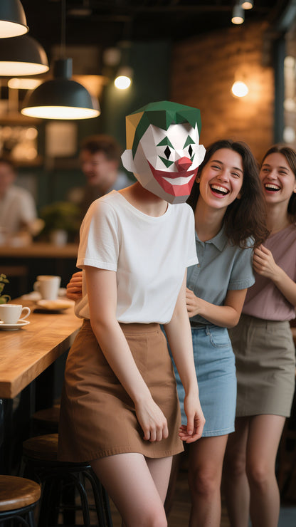 DIY Animal Joker Clown  Paper Masks for Costume Halloween Christmas Party Supplies Cosplay Holiday