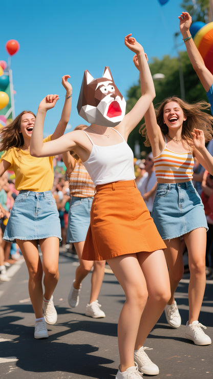 DIY Animal Husky Paper Masks for Costume Halloween Christmas Party Supplies Cosplay Holiday (Copy)