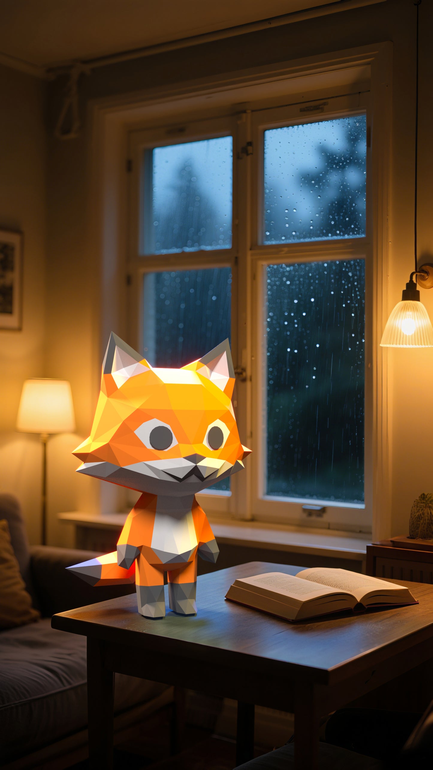 DIY 3D Paper Animal Fox Model Kit - Handcrafted Home & Table Decor, Creative Craft Project, Party Supplies & Gift for Kids and Adults