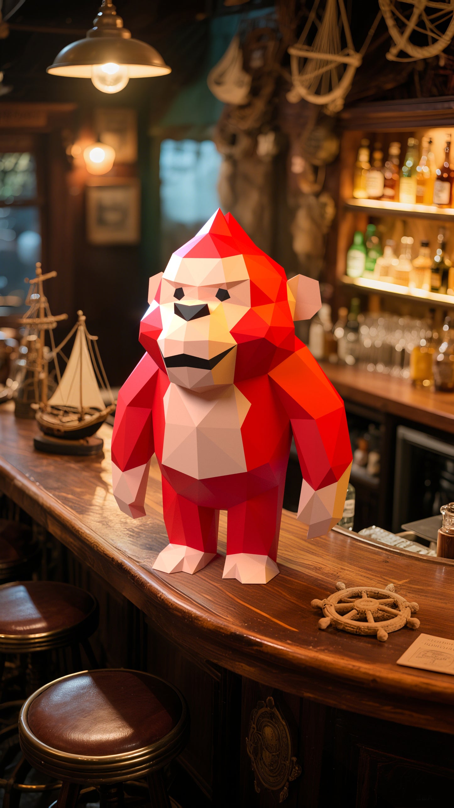 DIY 3D Paper Animal Gorilla Model Kit - Handcrafted Home & Table Decor, Creative Craft Project, Party Supplies & Gift for Kids and Adults