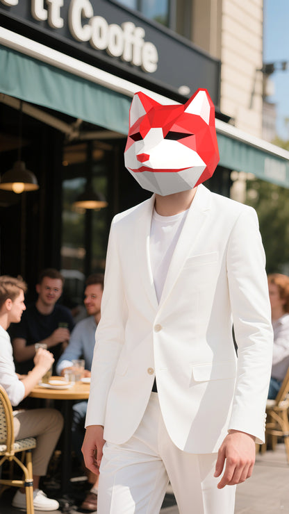 DIY Animal Fox Paper Masks for Costume Halloween Christmas Party Supplies Cosplay Holiday