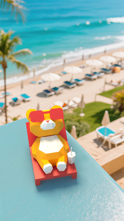DIY 3D Paper Animal Sleeping Bear Model Kit - Handcrafted Home & Table Wall Art Decor, Creative Craft Project, Party Supplies & Gift for Kids and Adults (Copy)
