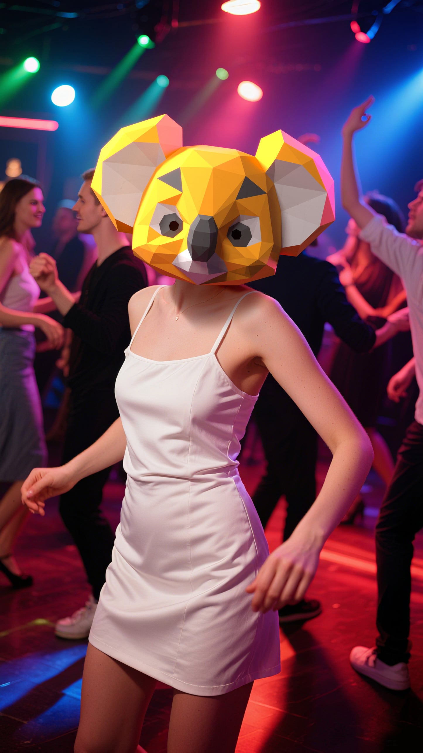 DIY Animal Koala with Hat Paper Masks for Costume Halloween Christmas Party Supplies Cosplay Holiday (Copy)