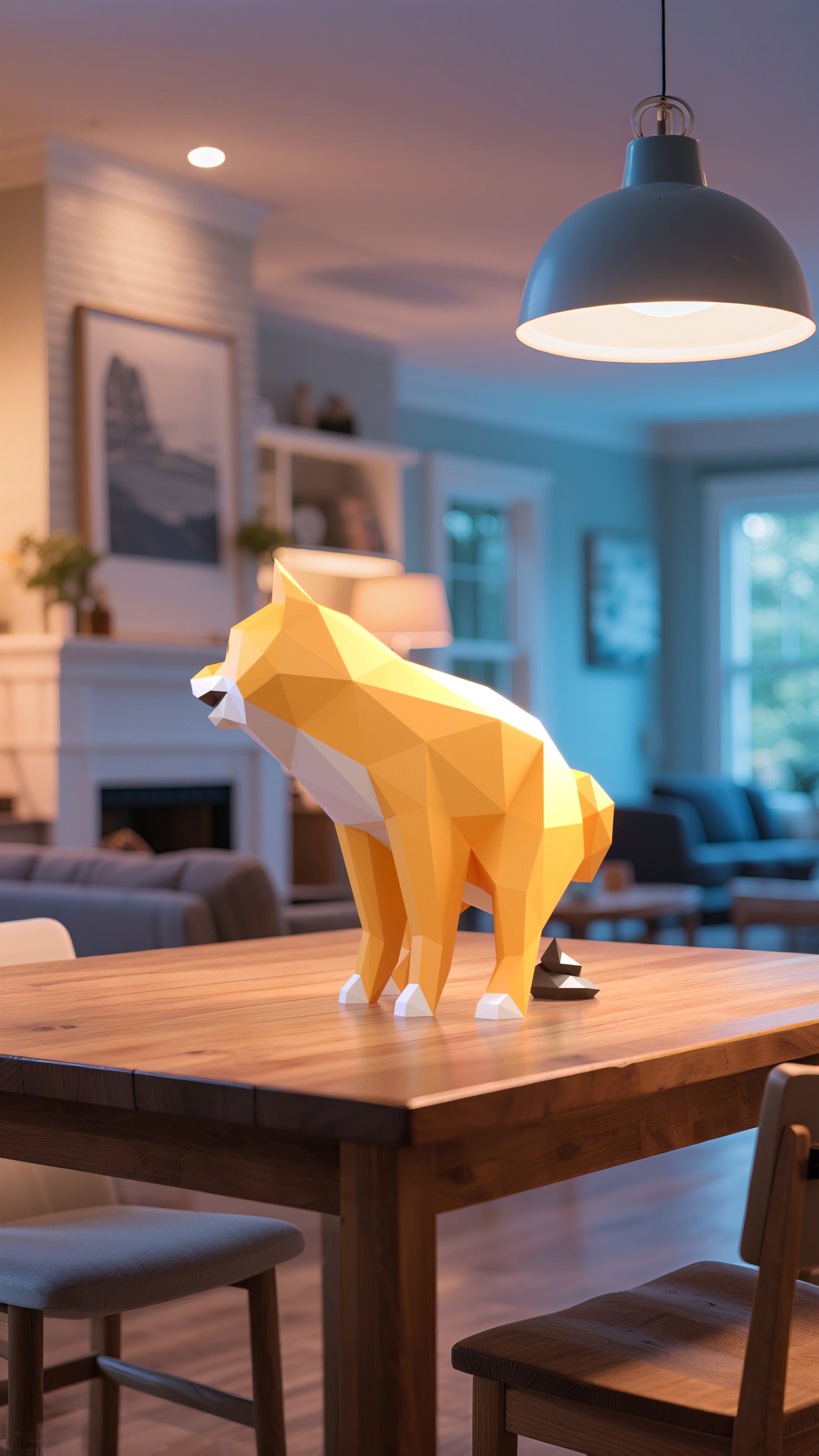 DIY 3D Paper Animal Shiba Inu Model Kit - Handcrafted Home & Table Wall Art Decor, Creative Craft Project, Party Supplies & Gift for Kids and Adults