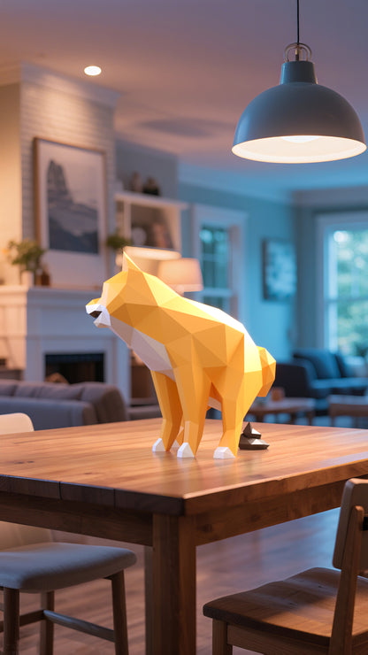 DIY 3D Paper Animal Shiba Inu Model Kit - Handcrafted Home & Table Wall Art Decor, Creative Craft Project, Party Supplies & Gift for Kids and Adults