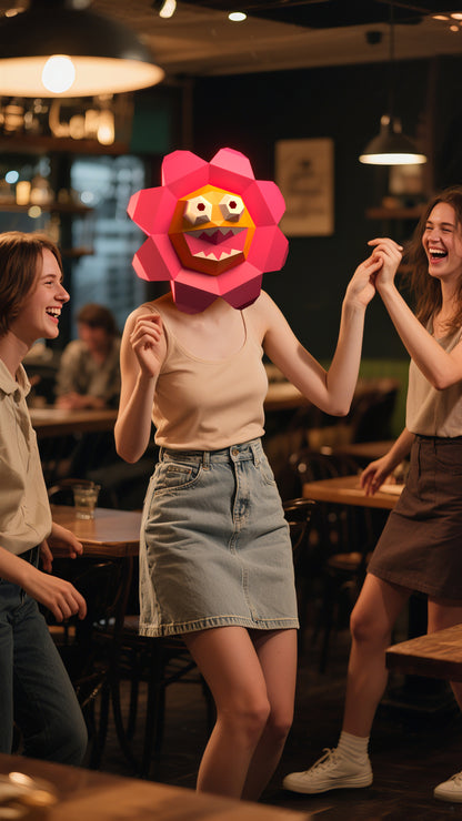 DIY Animal Corpse Flower Paper Masks for Costume Halloween Christmas Party Supplies Cosplay Holiday