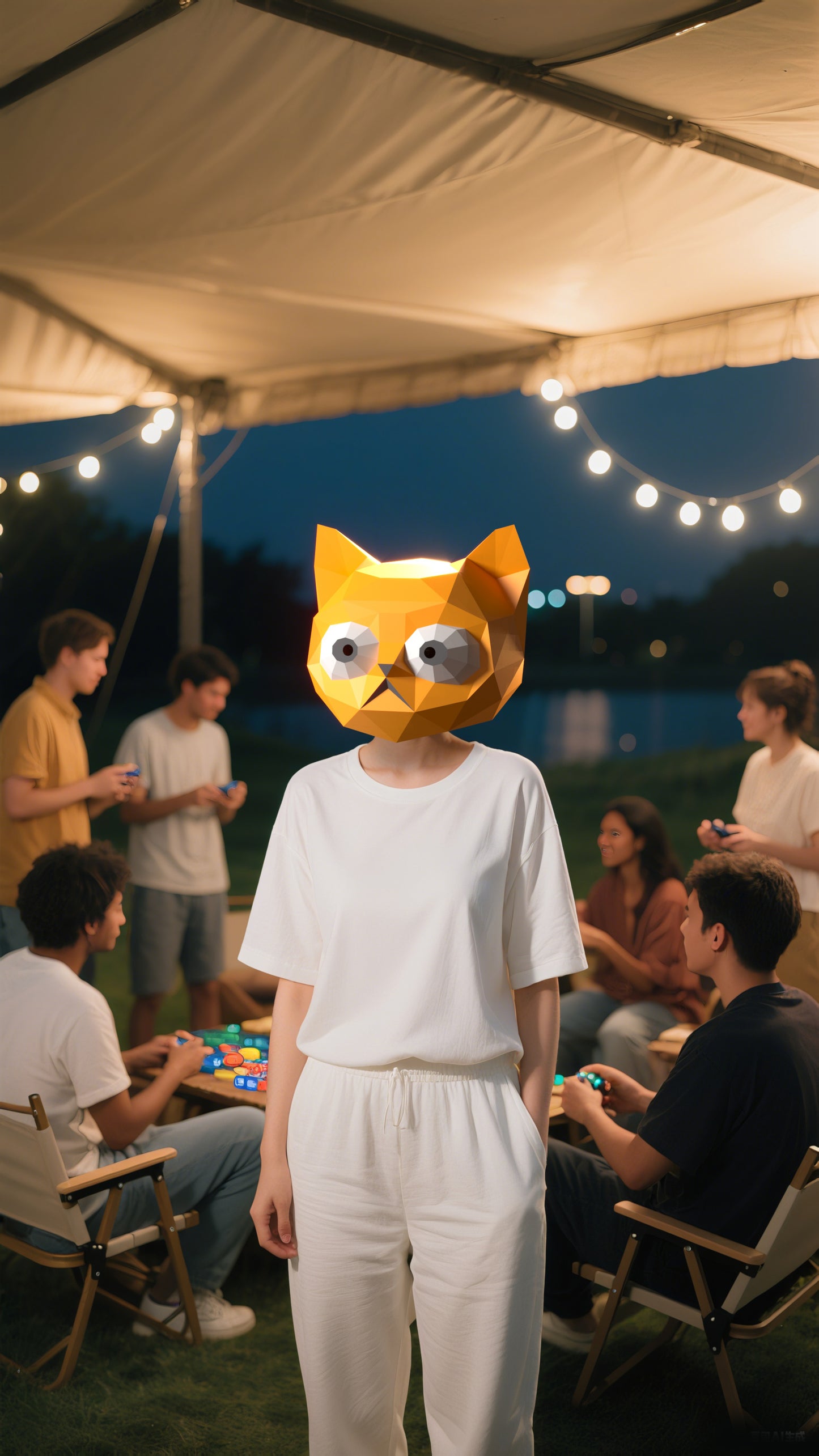 DIY Animal Big Eye Cat Kitten Paper Masks for Costume Halloween Christmas Party Supplies Cosplay Holiday (Copy)