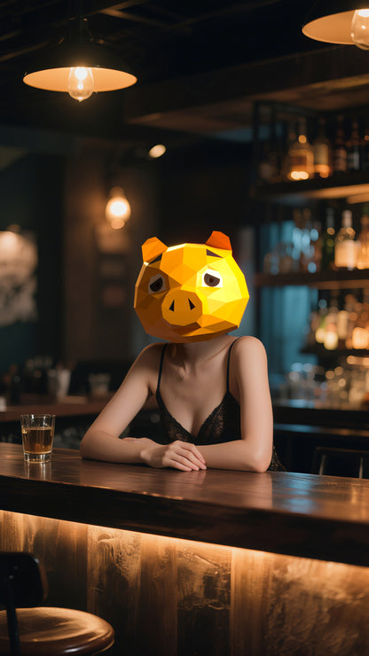 DIY Animal Pig Paper Masks for Costume Halloween Christmas Party Supplies Cosplay Holiday