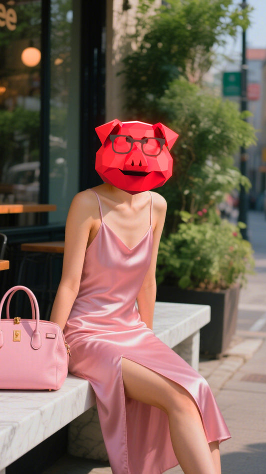 DIY Animal Pig with Glasses Paper Masks for Costume Halloween Christmas Party Supplies Cosplay Holiday