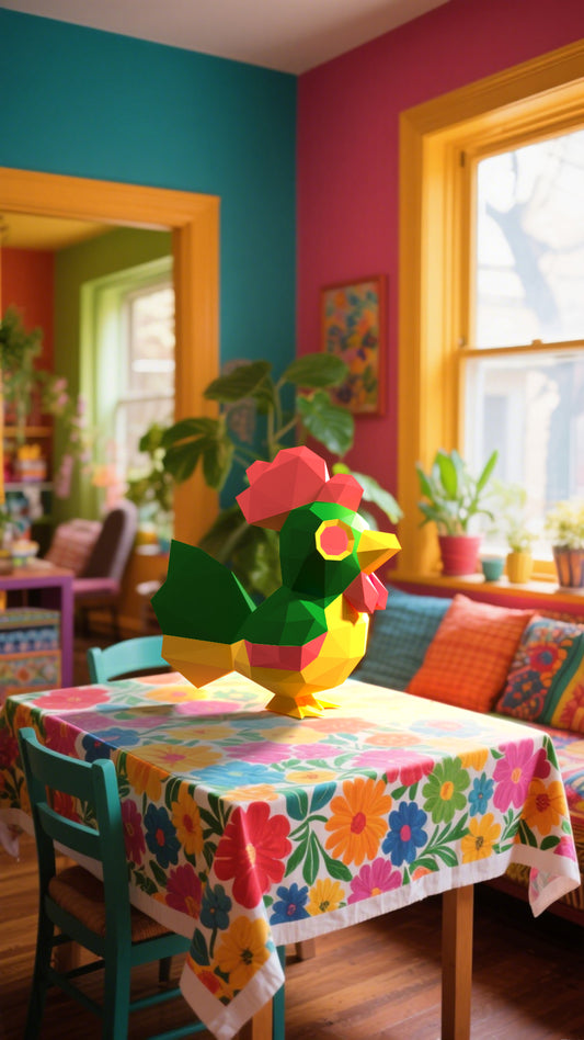 DIY 3D Paper Animal Chicken Model Kit - Handcrafted Home & Table Decor, Creative Craft Project, Party Supplies & Gift for Kids and Adults