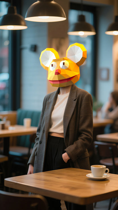 DIY Animal Rat Paper Masks for Costume Halloween Christmas Party Supplies Cosplay Holiday