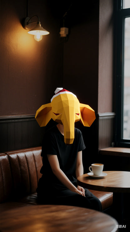 DIY Animal Elephant Paper Masks for Costume Halloween Christmas Party Supplies Cosplay Holiday