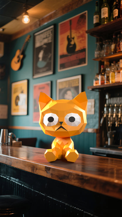 DIY 3D Paper Animal Cat Kitten Model Kit - Handcrafted Home & Table Decor, Creative Craft Project, Party Supplies & Gift for Kids and Adults (Copy)