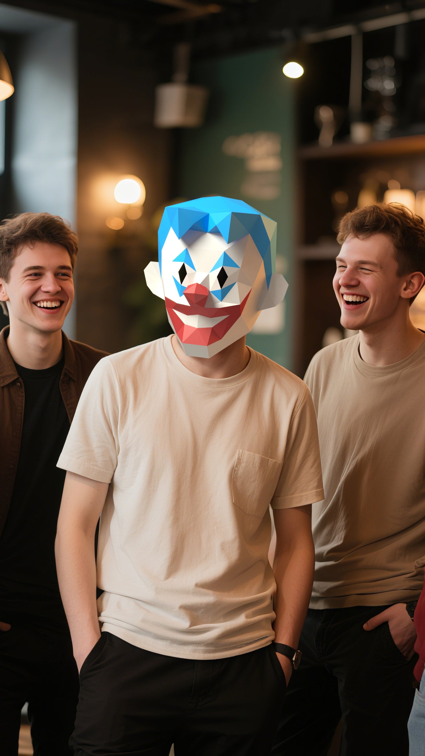DIY Animal Joker Clown  Paper Masks for Costume Halloween Christmas Party Supplies Cosplay Holiday