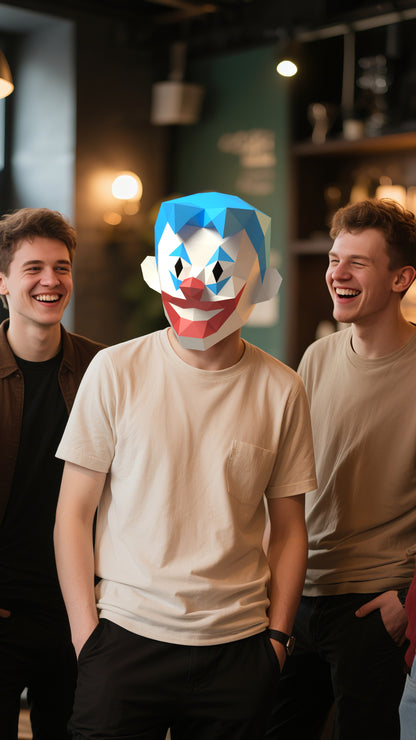 DIY Animal Joker Clown  Paper Masks for Costume Halloween Christmas Party Supplies Cosplay Holiday