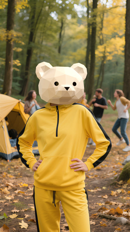 DIY Animal Baby Bear Paper Masks for Costume Halloween Christmas Party Supplies Cosplay Holiday