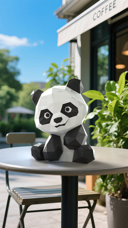DIY 3D Paper Animal Panda Model Kit - Handcrafted Home & Table Decor, Creative Craft Project, Party Supplies & Gift for Kids and Adults