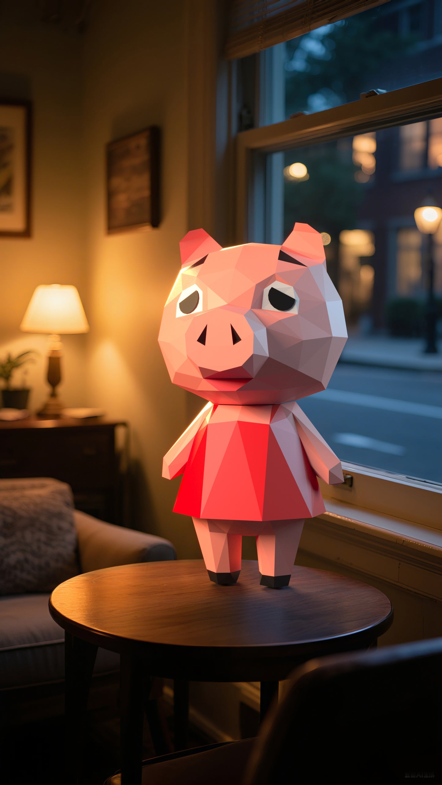 DIY 3D Paper Animal Pig with Skirt Model Kit - Handcrafted Home & Table Decor, Creative Craft Project, Party Supplies & Gift for Kids and Adults