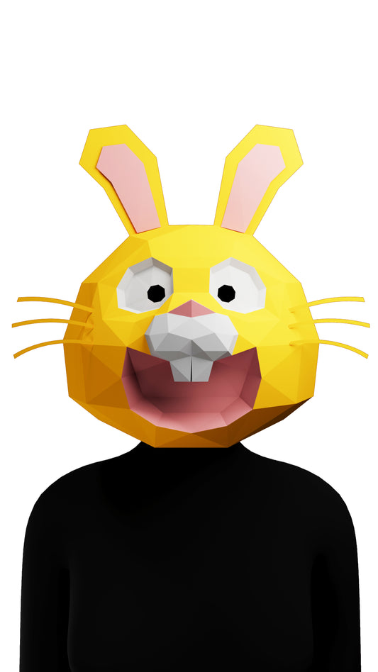 DIY Animal Laughing Bunny Rabbit Paper Masks for Costume Halloween Christmas Party Supplies Cosplay Holiday