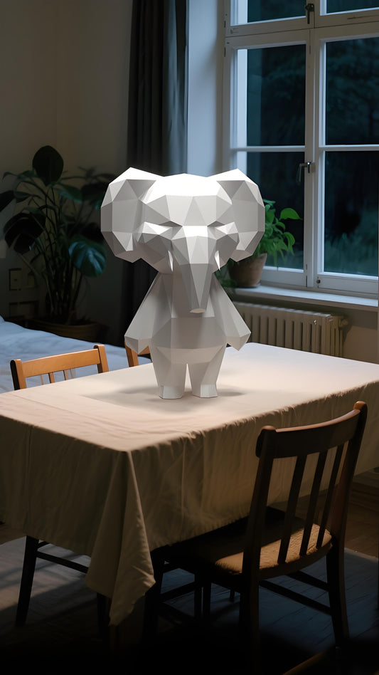 DIY Animal Elephant Sitting Paper Models Home Decor for Costume Halloween Christmas Party Supplies Cosplay Holiday