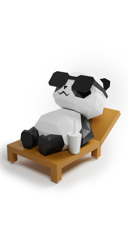 DIY 3D Paper Animal Sleeping Panda Model Kit - Handcrafted Home & Table Wall Art Decor, Creative Craft Project, Party Supplies & Gift for Kids and Adults