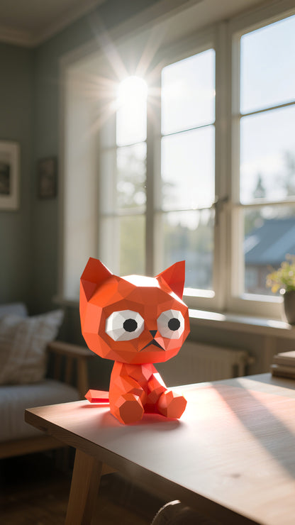 DIY 3D Paper Animal Cat Kitten Model Kit - Handcrafted Home & Table Decor, Creative Craft Project, Party Supplies & Gift for Kids and Adults (Copy)