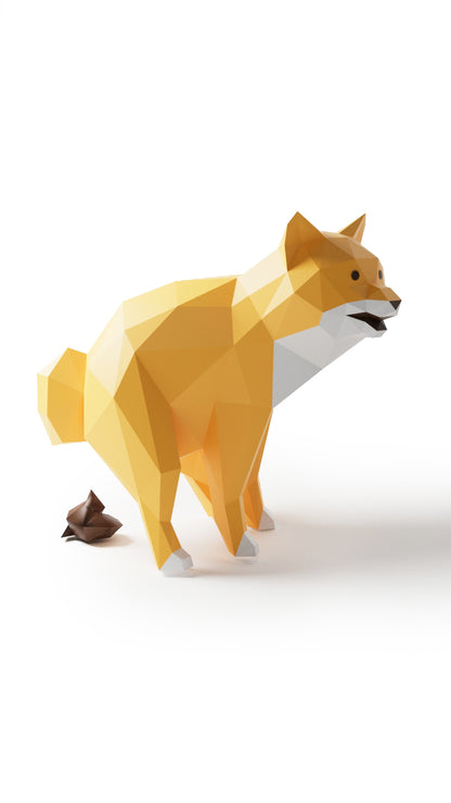 DIY 3D Paper Animal Shiba Inu Model Kit - Handcrafted Home & Table Wall Art Decor, Creative Craft Project, Party Supplies & Gift for Kids and Adults